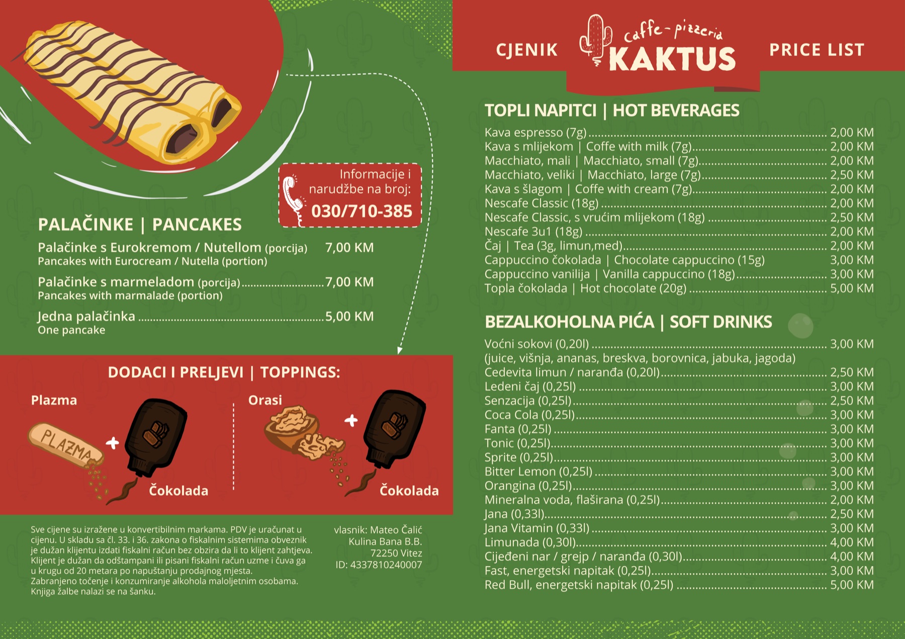 Digitalna priprema vanjske strane Kaktus cjenika