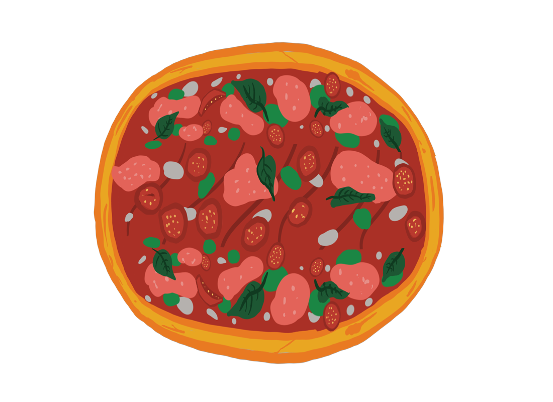 Ručna ilustracija pizze
